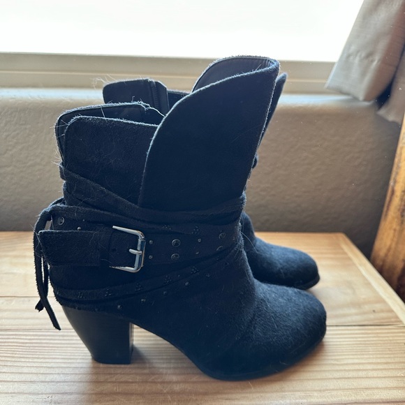 Cute black suede booties. Used but good condition. - Picture 2 of 4